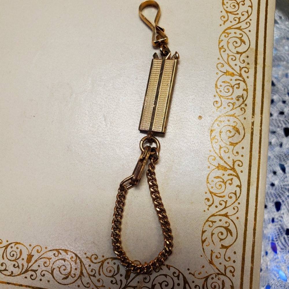 Vintage ANSON Gold Filled Chain Pocket Watch Clip